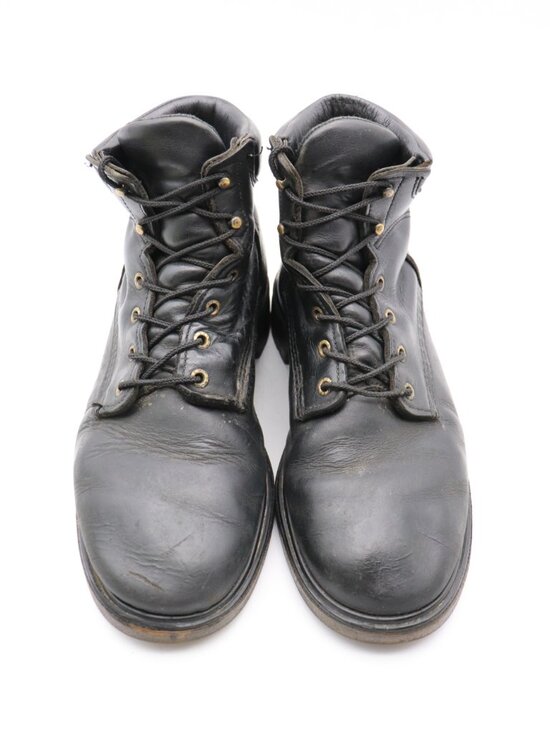 Red Wing 607  Men\'s Size 10.5 D SuperSoles Black Leather Work Boots USA Biker main image 10